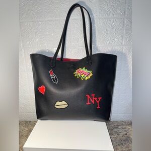 NWOT Imoshion Black pebbled Leather Tote